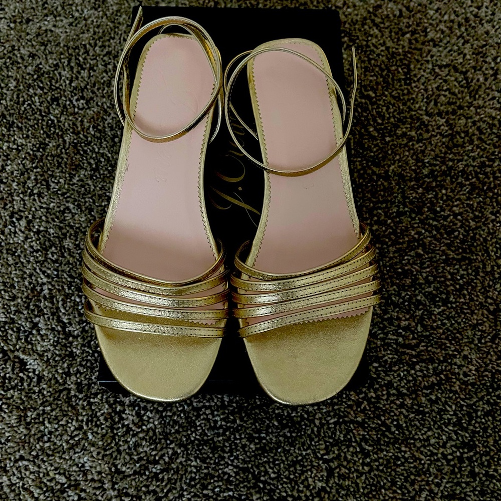 JCrew gold metallic sandals